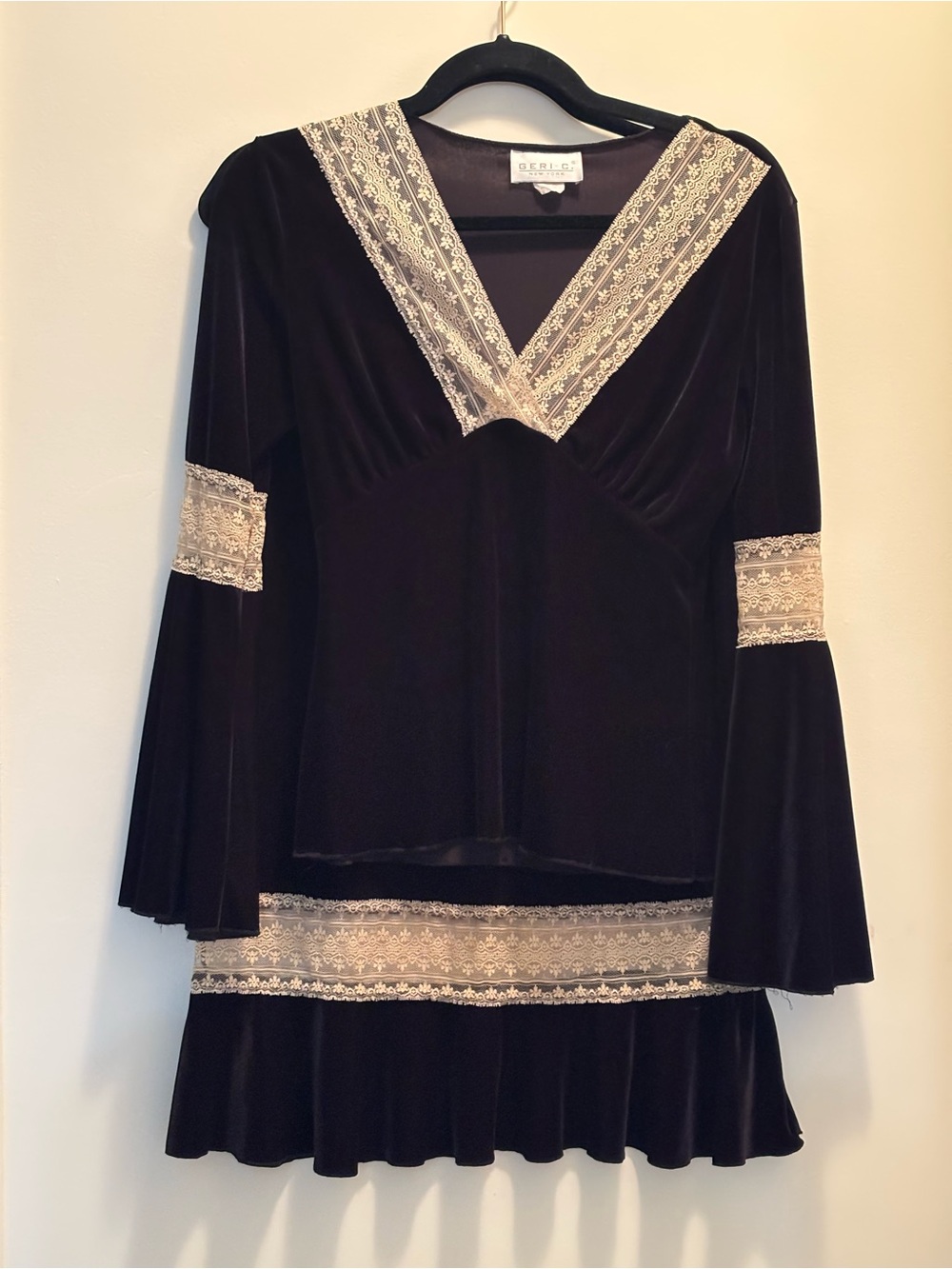 Geri C 2 piece matching Velvet Skirt
